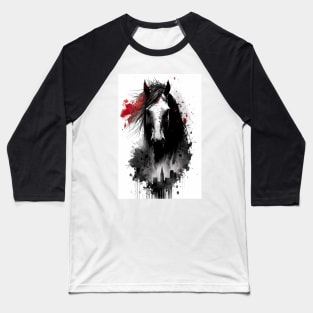 Clydesdale Ink Portrait Baseball T-Shirt